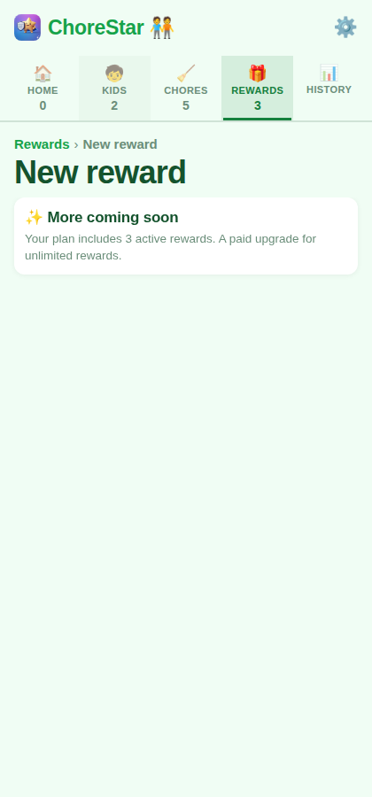 Add reward form