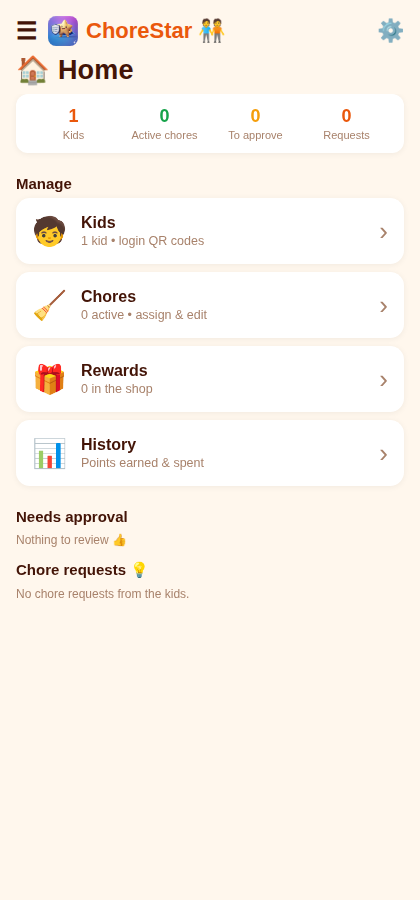 Parent dashboard